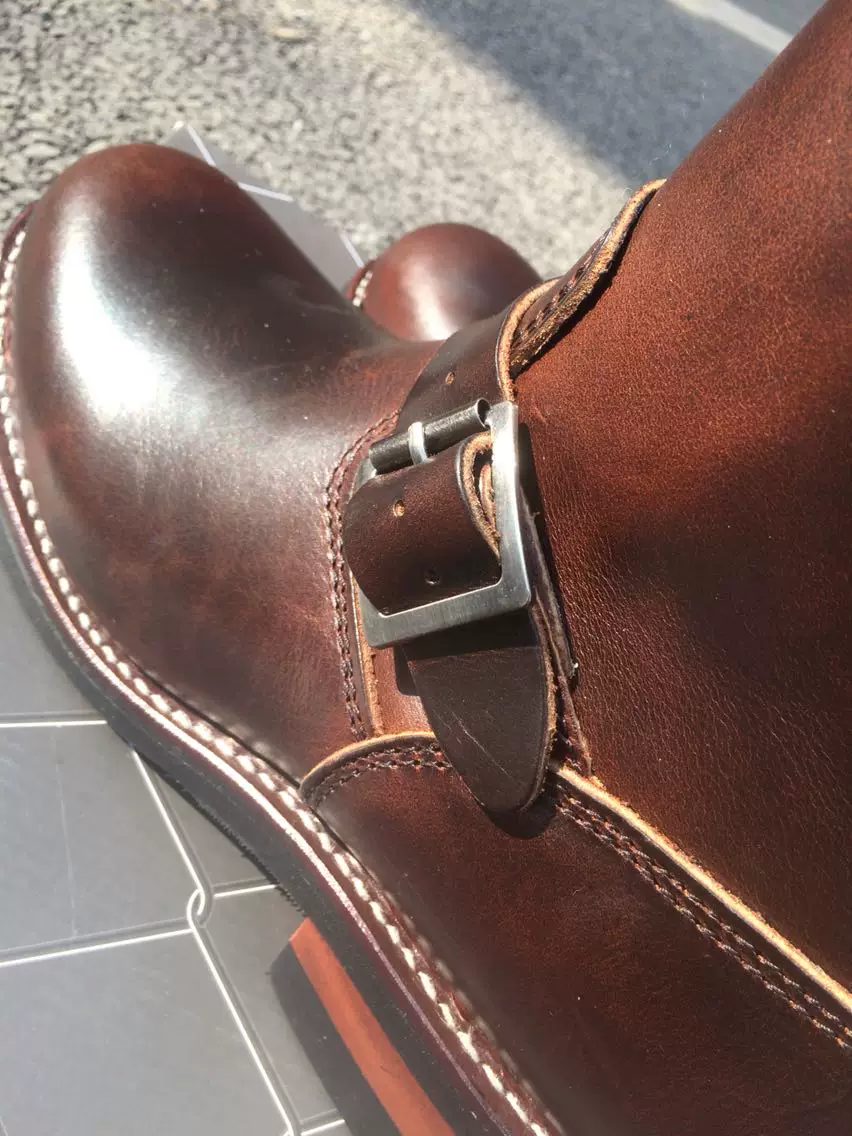 EB999 RockCanRoll Men's Genuine Italian Cow Leather Footwear Cowhide Top Quality Goodyear Welted Trooper Engineer Boots