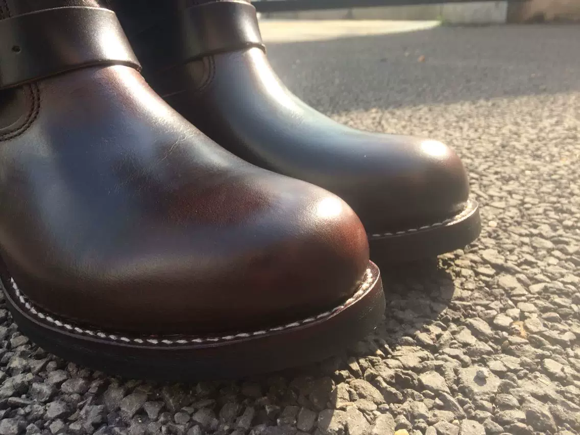 EB999 RockCanRoll Men's Genuine Italian Cow Leather Footwear Cowhide Top Quality Goodyear Welted Trooper Engineer Boots