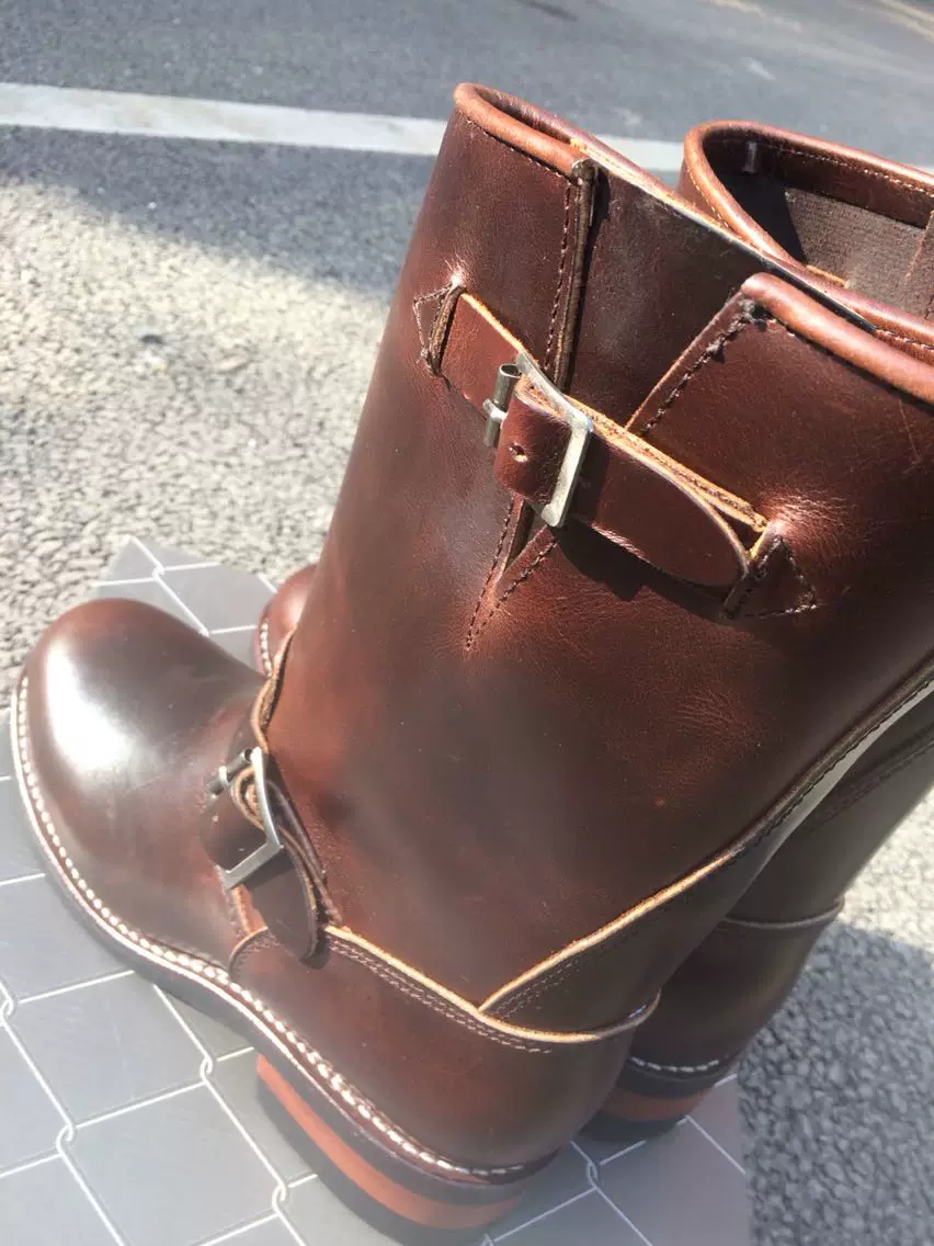 EB999 RockCanRoll Men's Genuine Italian Cow Leather Footwear Cowhide Top Quality Goodyear Welted Trooper Engineer Boots