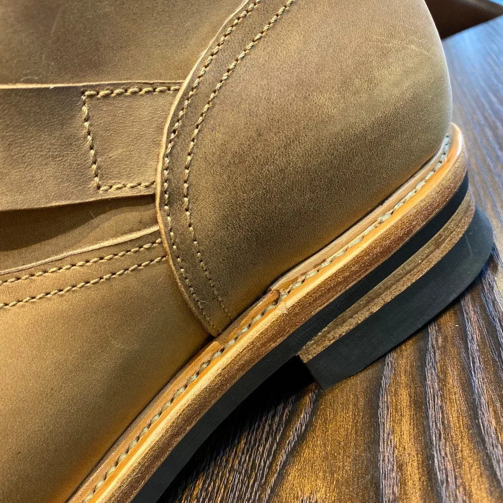 EB999 RockCanRoll Men's Genuine Italian Cow Leather Footwear Cowhide Top Quality Goodyear Welted Trooper Engineer Boots
