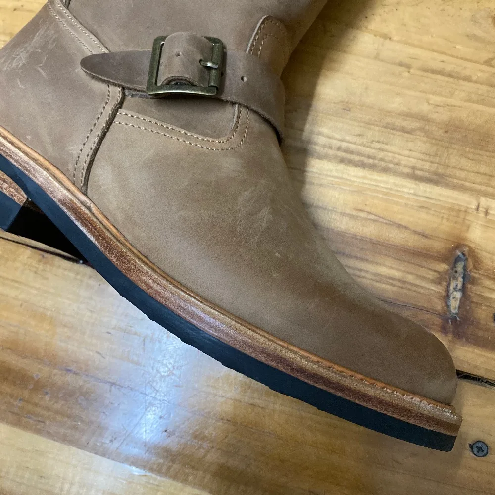 EB999 RockCanRoll Men's Genuine Italian Cow Leather Footwear Cowhide Top Quality Goodyear Welted Trooper Engineer Boots