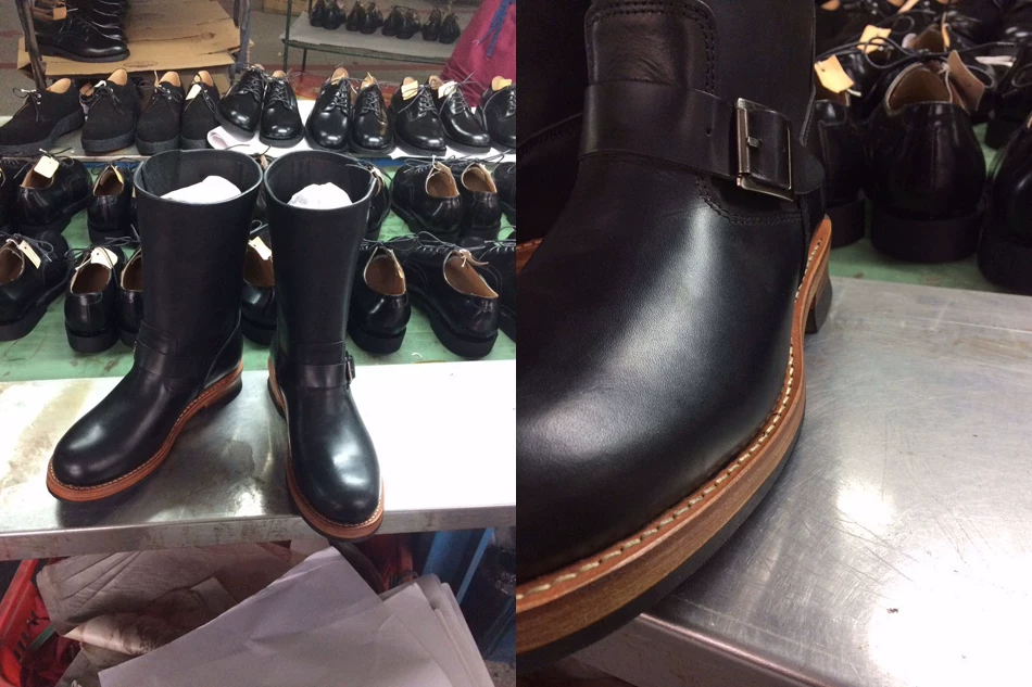 EB999 RockCanRoll Men's Genuine Italian Cow Leather Footwear Cowhide Top Quality Goodyear Welted Trooper Engineer Boots