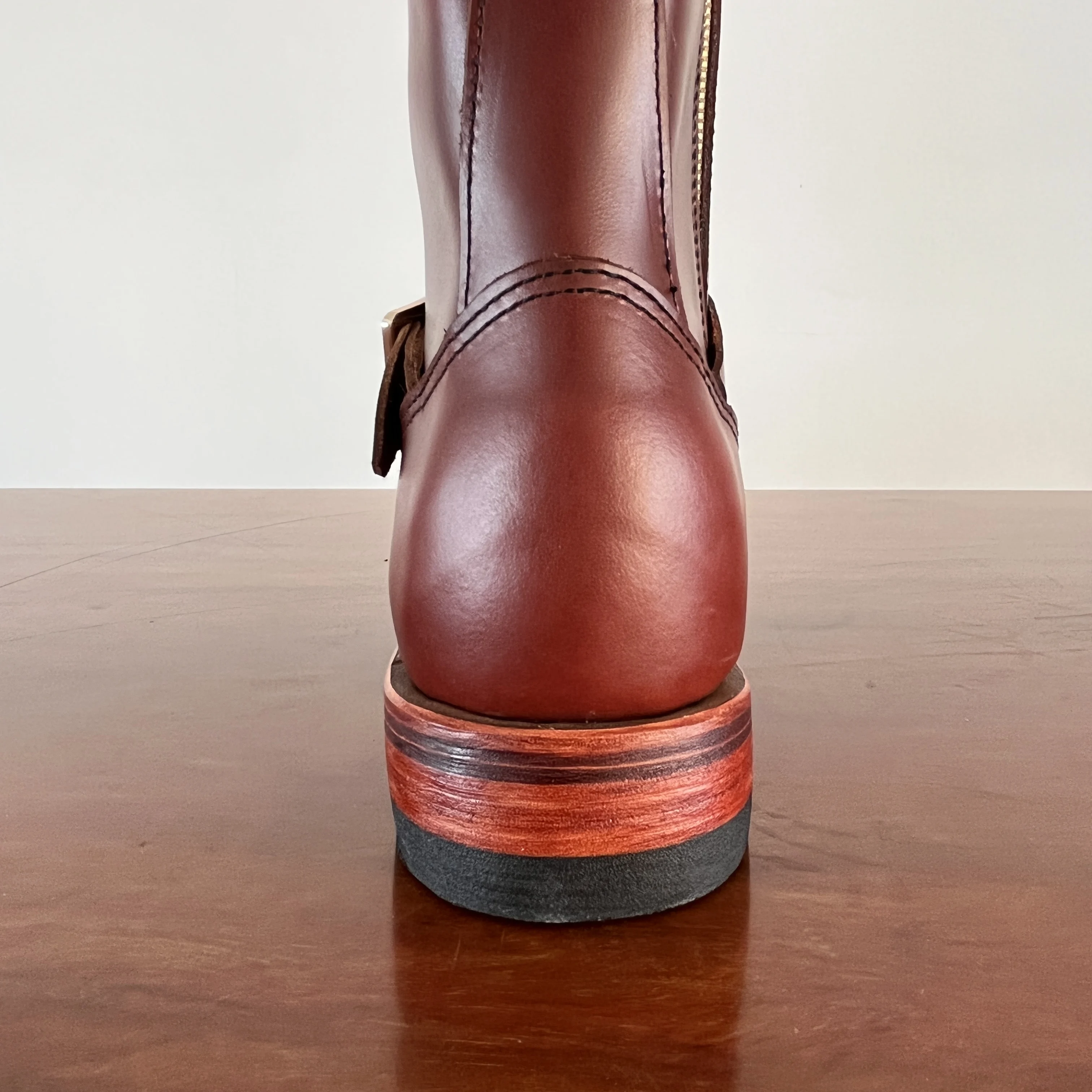 EB999 RockCanRoll Men's Genuine Italian Cow Leather Footwear Cowhide Top Quality Goodyear Welted Trooper Engineer Boots