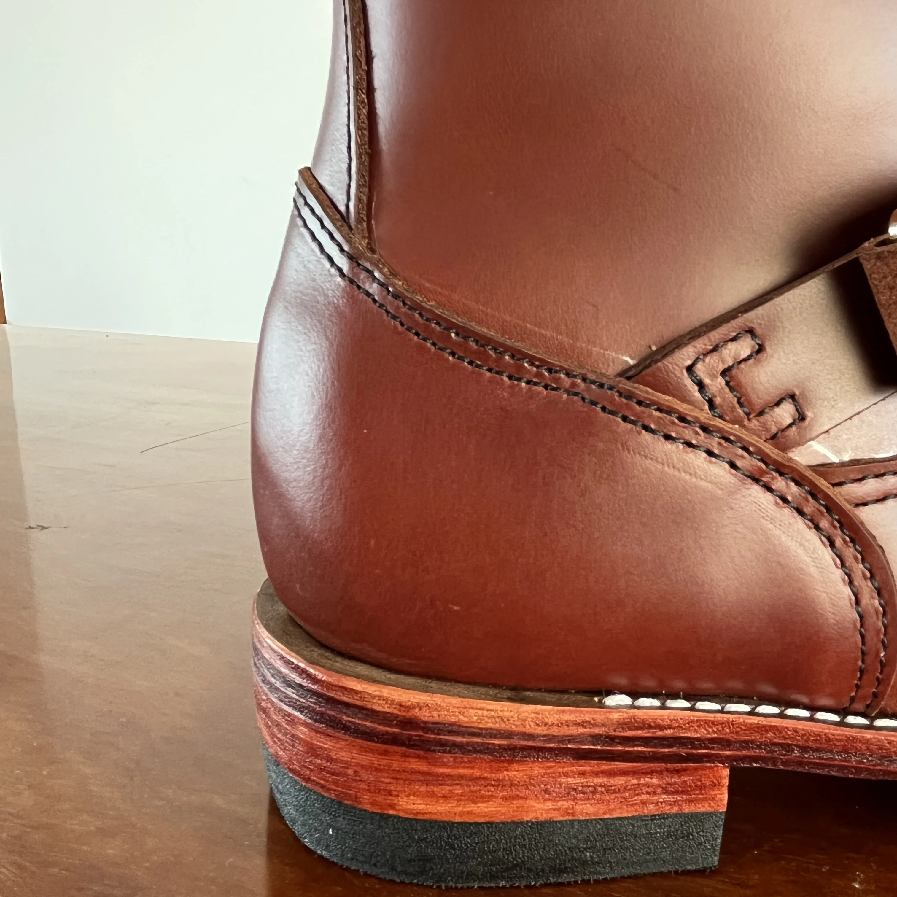 EB999 RockCanRoll Men's Genuine Italian Cow Leather Footwear Cowhide Top Quality Goodyear Welted Trooper Engineer Boots