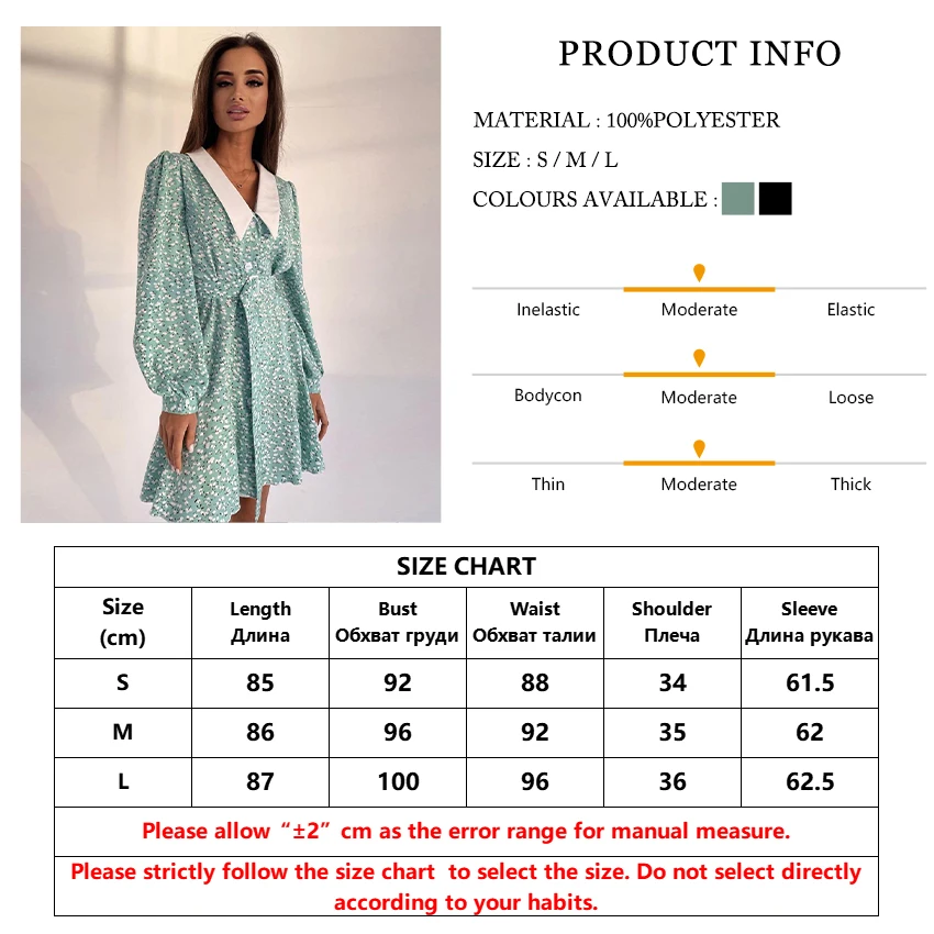 Clacive Fashion Slim Print Women'S Dresses 2023 Elegant Lapel Long Sleeve Office Lady Mini Dress Casual High Waist Female Dress