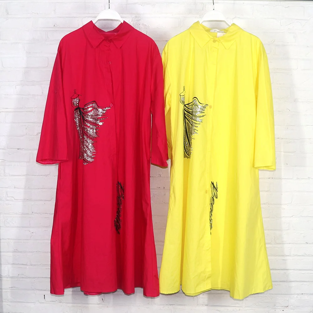 African Mom Dress Ethnic Costume Shirt Style Dress Diamonds Decoration
