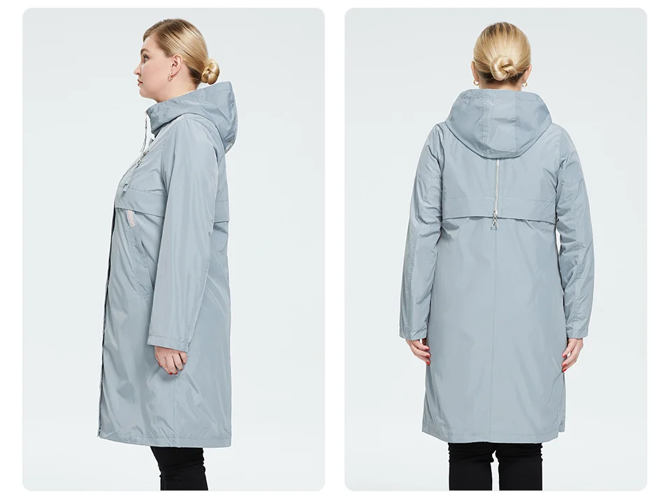 Astrid 2022 Autumn Women's Trench Coat Women Jacket zipper Hooded Outerwear Female Fashion Loose Long Bright Solid Windbreaker