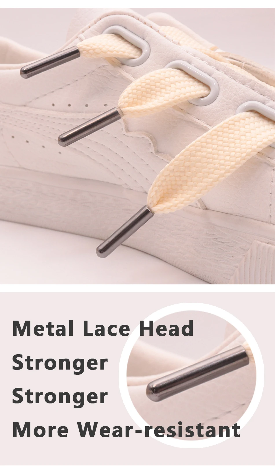 Weiou Official Fashion 18mm Men Women Most Suitable Trendy Cord Dress Shoelace with Gun Black Metal Tips End Shoe Accessories