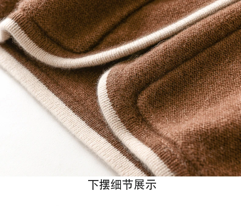 100% Cashmere / Wool Sweater Autumn/Winter 2021 Women's Stand-up Collar Cardigan Casual Knit Tops Korean Plus Size Female Jacket