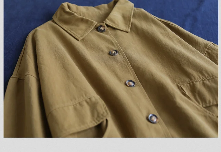 Amax LuluE Autumn 2025 Outerwear Womens Khaki Korean Style Vintage Jacket Basic Lady Casual Coat Button Harajuku Loose Clothing