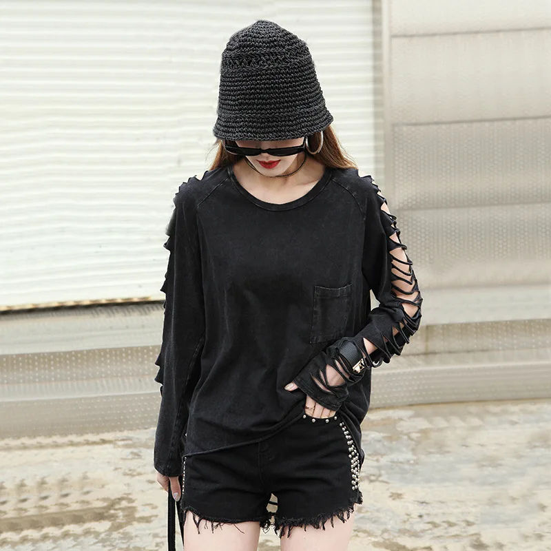 Amax LuluE 2025 Korean Design Summer Womens Sexy Off Shoulder Tshirts Ladies Vintage Punk Style Tees Female Oversized Streetwear
