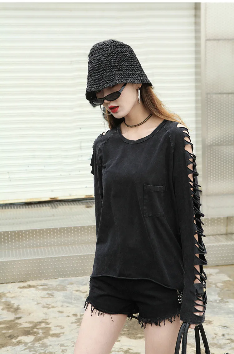 Amax LuluE 2025 Korean Design Summer Womens Sexy Off Shoulder Tshirts Ladies Vintage Punk Style Tees Female Oversized Streetwear