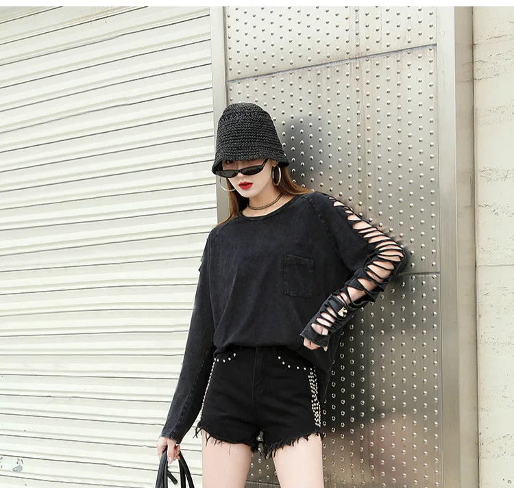 Amax LuluE 2025 Korean Design Summer Womens Sexy Off Shoulder Tshirts Ladies Vintage Punk Style Tees Female Oversized Streetwear