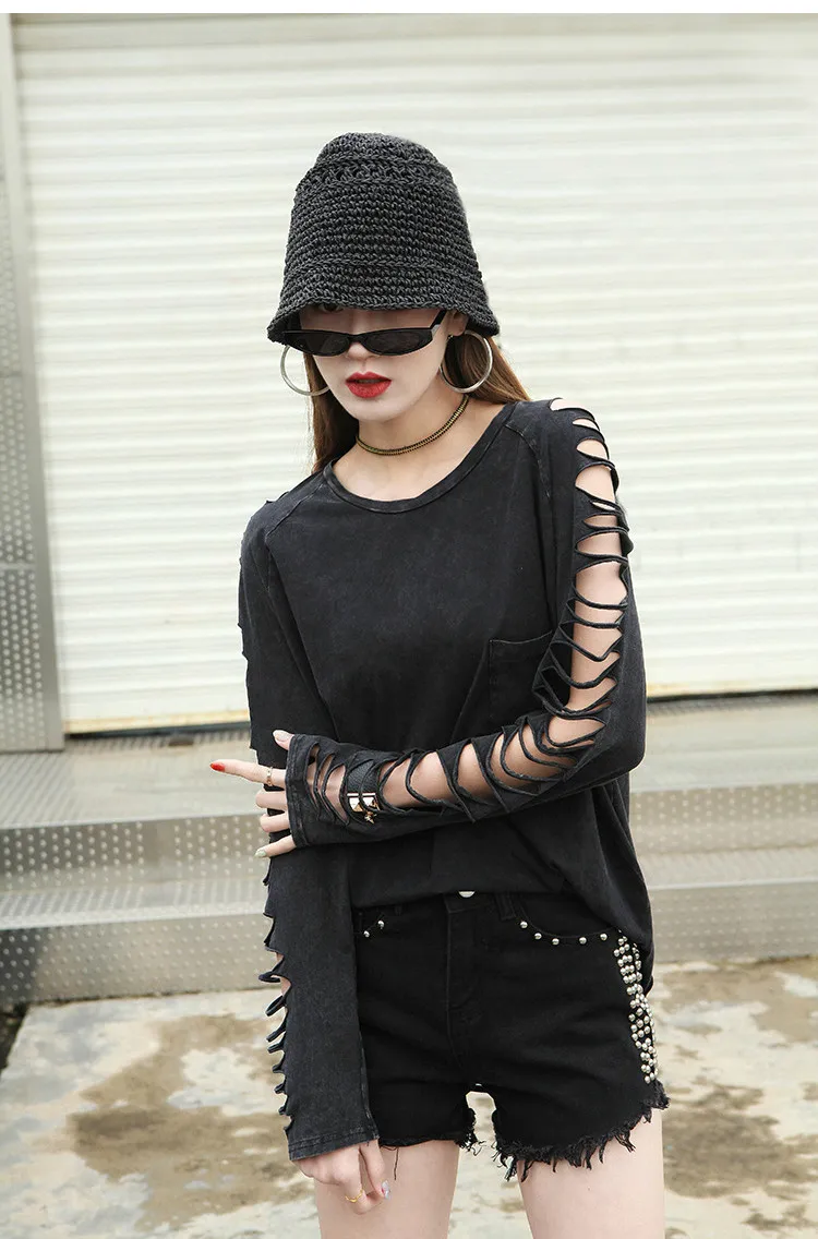 Amax LuluE 2025 Korean Design Summer Womens Sexy Off Shoulder Tshirts Ladies Vintage Punk Style Tees Female Oversized Streetwear