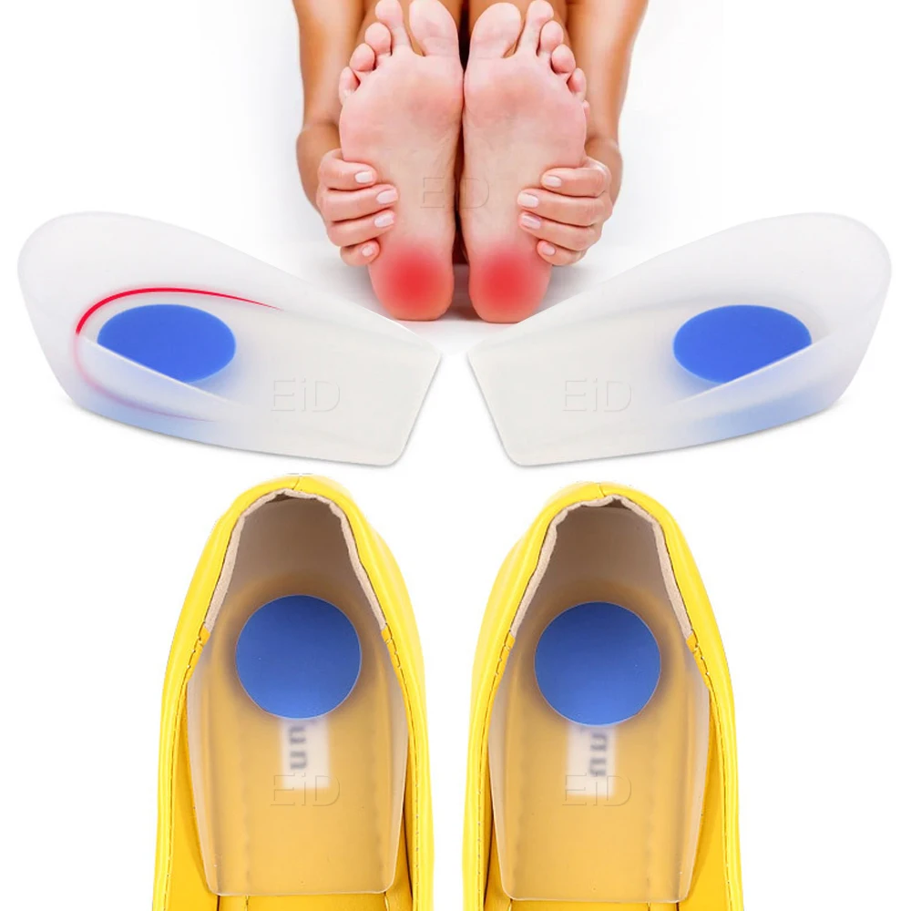 Silicone Gel Heel Pad for Plantar Fasciitis Pain Relief Shock Absorption Foot Care Insert Insole Height Increase Cushion Unisex
