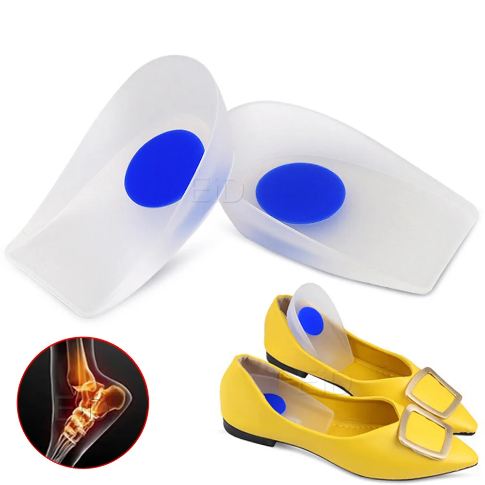 Silicone Gel Heel Pad for Plantar Fasciitis Pain Relief Shock Absorption Foot Care Insert Insole Height Increase Cushion Unisex