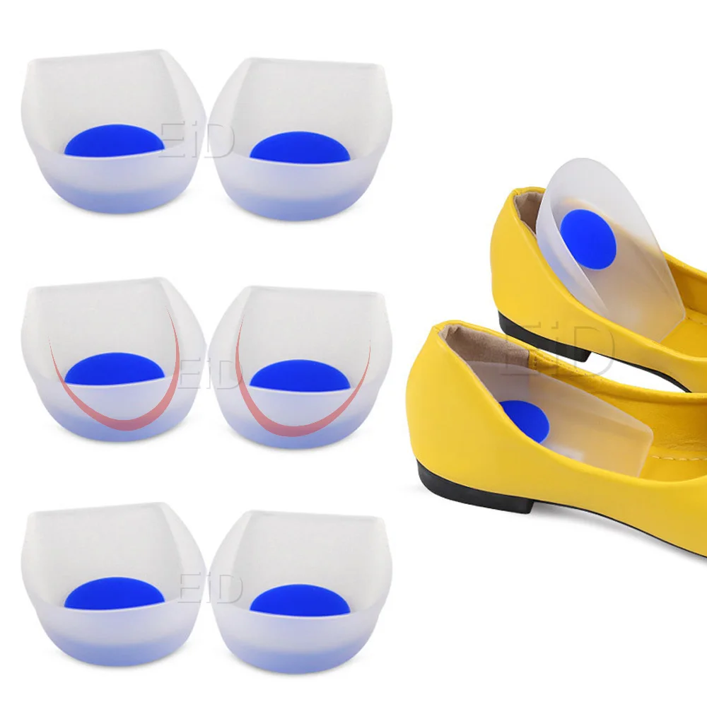 Silicone Gel Heel Pad for Plantar Fasciitis Pain Relief Shock Absorption Foot Care Insert Insole Height Increase Cushion Unisex