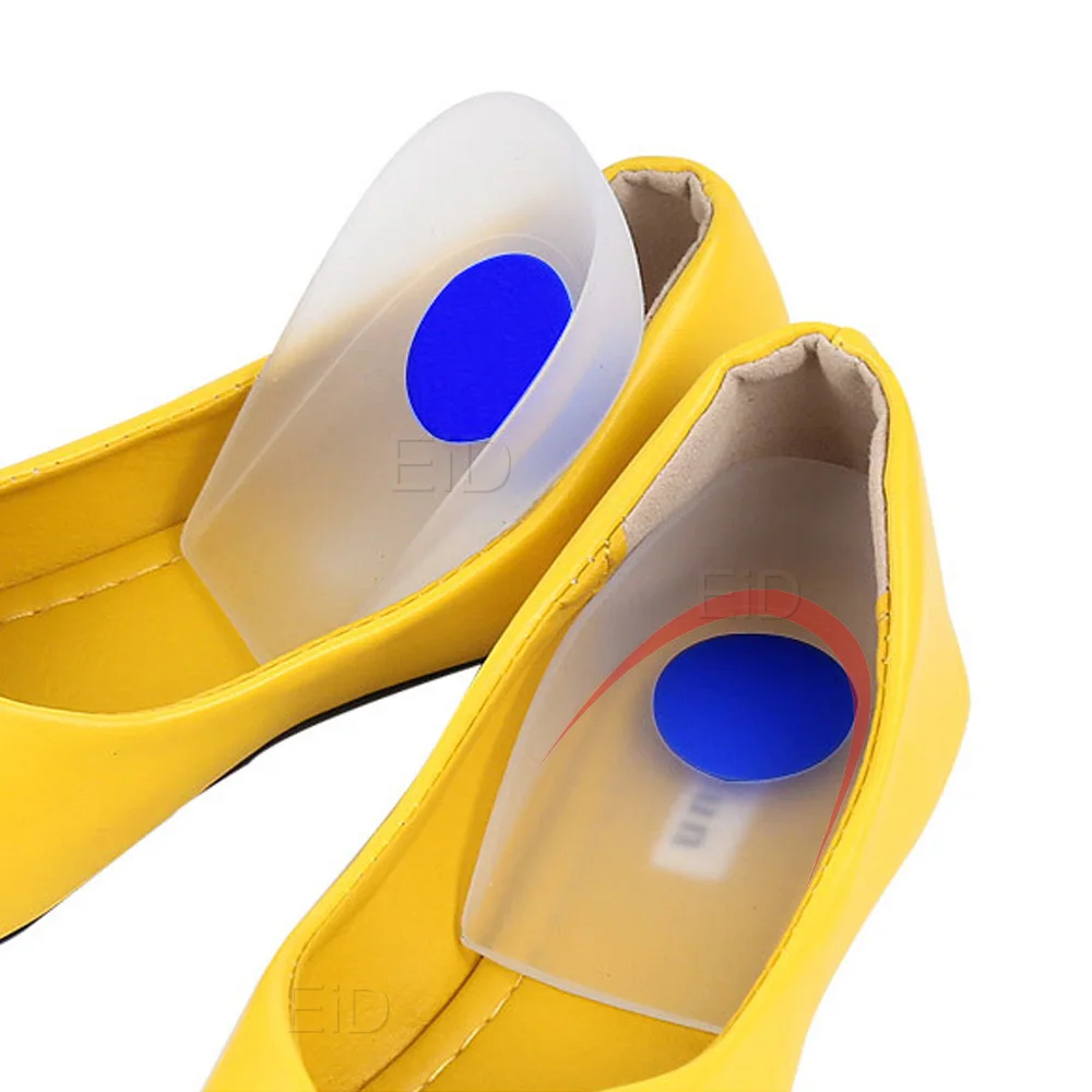 Silicone Gel Heel Pad for Plantar Fasciitis Pain Relief Shock Absorption Foot Care Insert Insole Height Increase Cushion Unisex