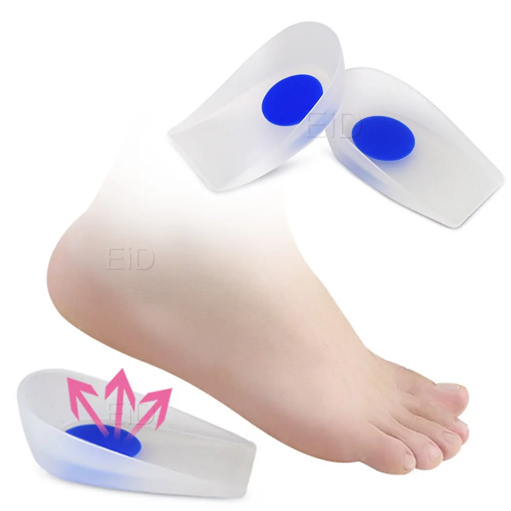 Silicone Gel Heel Pad for Plantar Fasciitis Pain Relief Shock Absorption Foot Care Insert Insole Height Increase Cushion Unisex