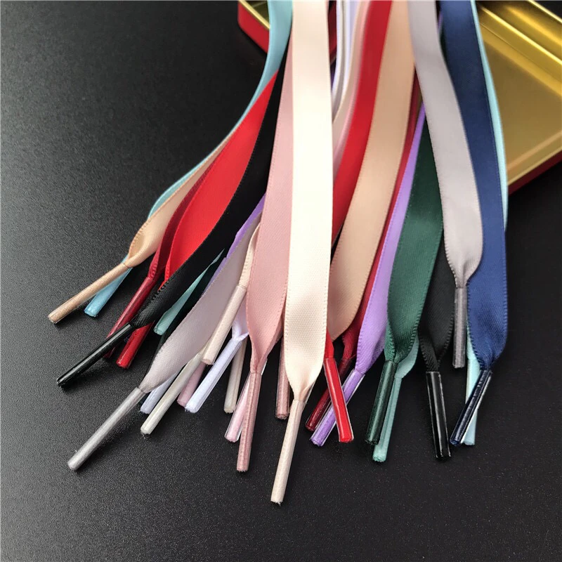 New Silk Shoe Laces Satin Ribbon Flat Shoelaces Women Sneakers Shoelace Boots Laces for Shoes Length 80CM 100CM 120CM 150CM1Pair