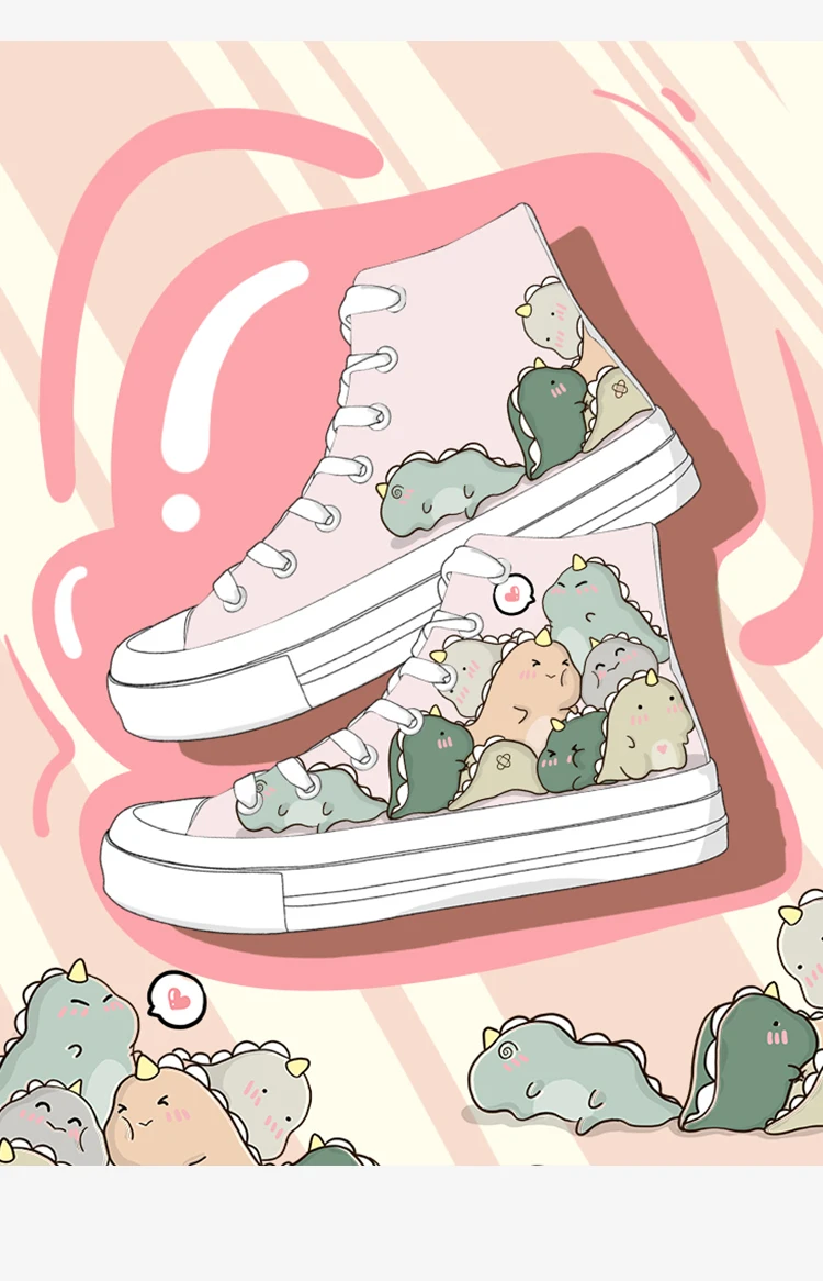 Amy and Michael Fashion Original Design Cartoon Anime Sneakers for Students Girls Hand Painted High Top Casual Canvas Shoes