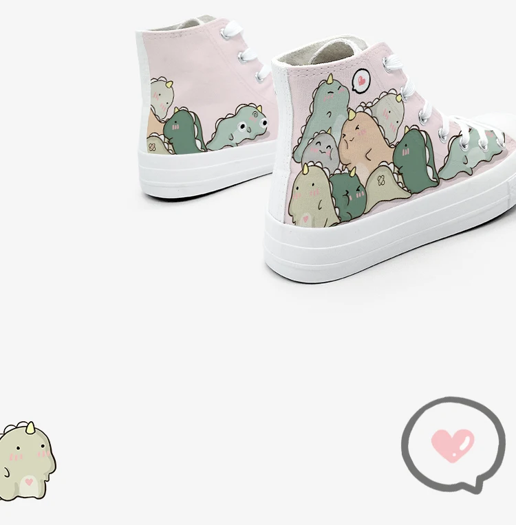 Amy and Michael Fashion Original Design Cartoon Anime Sneakers for Students Girls Hand Painted High Top Casual Canvas Shoes