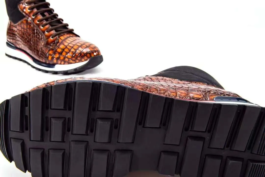 chue men crocodile boots men casual shoes male leisuire shoes men shoes brown color brush color men shoes