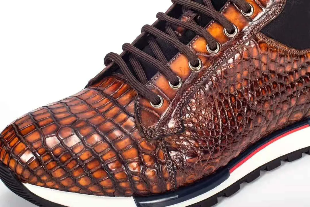 chue men crocodile boots men casual shoes male leisuire shoes men shoes brown color brush color men shoes