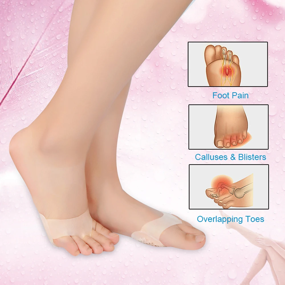 Silicone Honeycomb Forefoot Insoles for Women High Heels Shoes Pad Gel Half Insoles Forefoot Insert Pain Relief Massage Socks