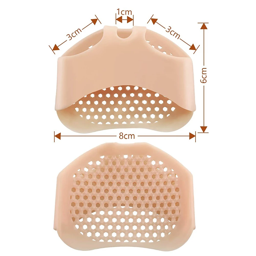 Silicone Honeycomb Forefoot Insoles for Women High Heels Shoes Pad Gel Half Insoles Forefoot Insert Pain Relief Massage Socks