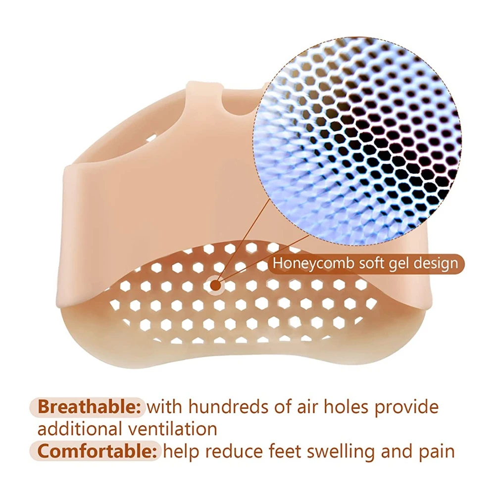 Silicone Honeycomb Forefoot Insoles for Women High Heels Shoes Pad Gel Half Insoles Forefoot Insert Pain Relief Massage Socks