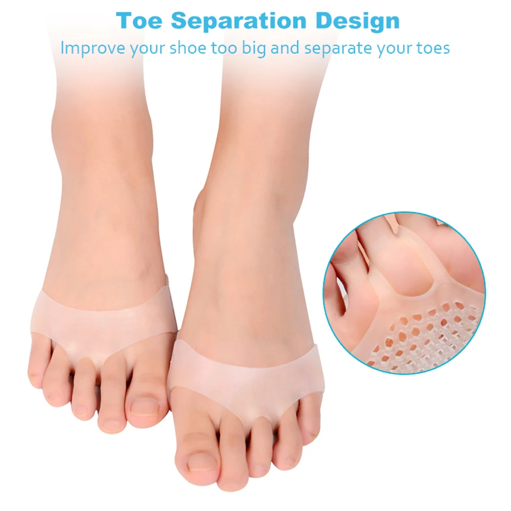 Silicone Honeycomb Forefoot Insoles for Women High Heels Shoes Pad Gel Half Insoles Forefoot Insert Pain Relief Massage Socks