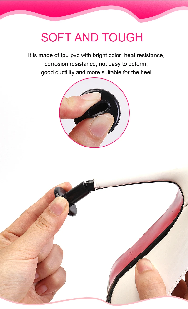 2Pcs Non-slip Wearable Heel Cover Round Woman High Heels Protective Cover TPU/PVC Material Soft Damping Heel Protector