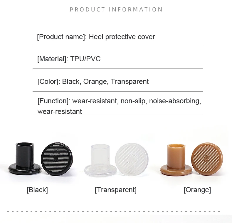2Pcs Non-slip Wearable Heel Cover Round Woman High Heels Protective Cover TPU/PVC Material Soft Damping Heel Protector