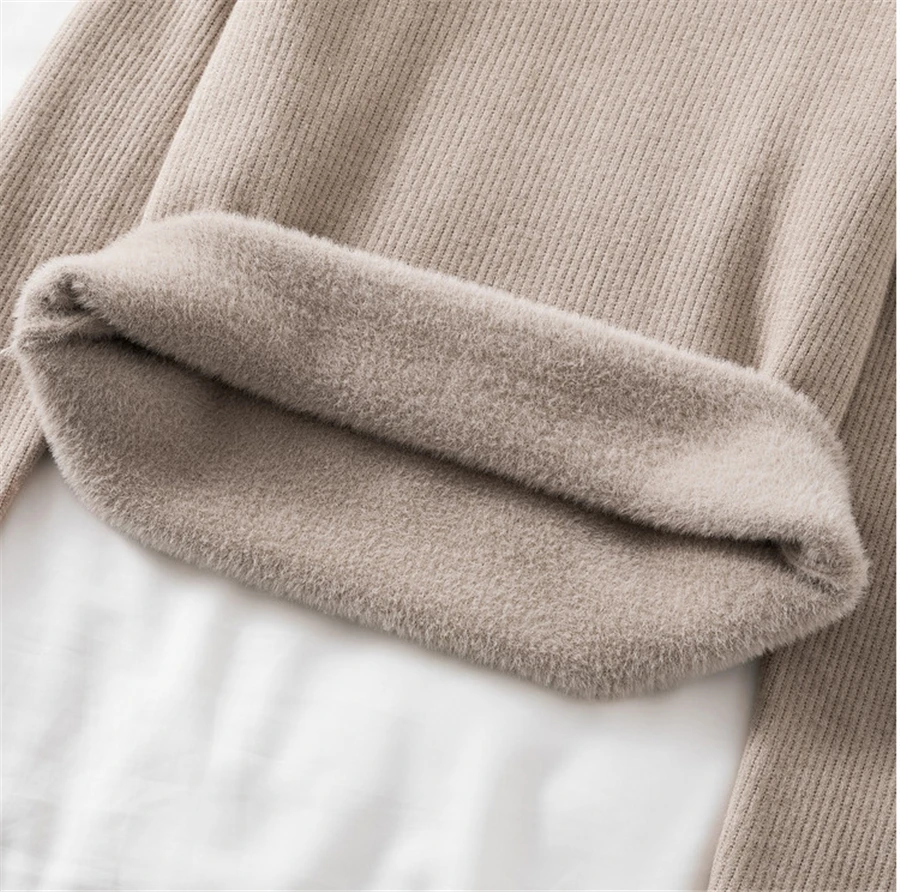 High-Quality Winter Plus Velvet Turtleneck Sweater Women Warm Slim Long Sleeve Elastic Knitted Pullovers Korean Knitwear Sweater