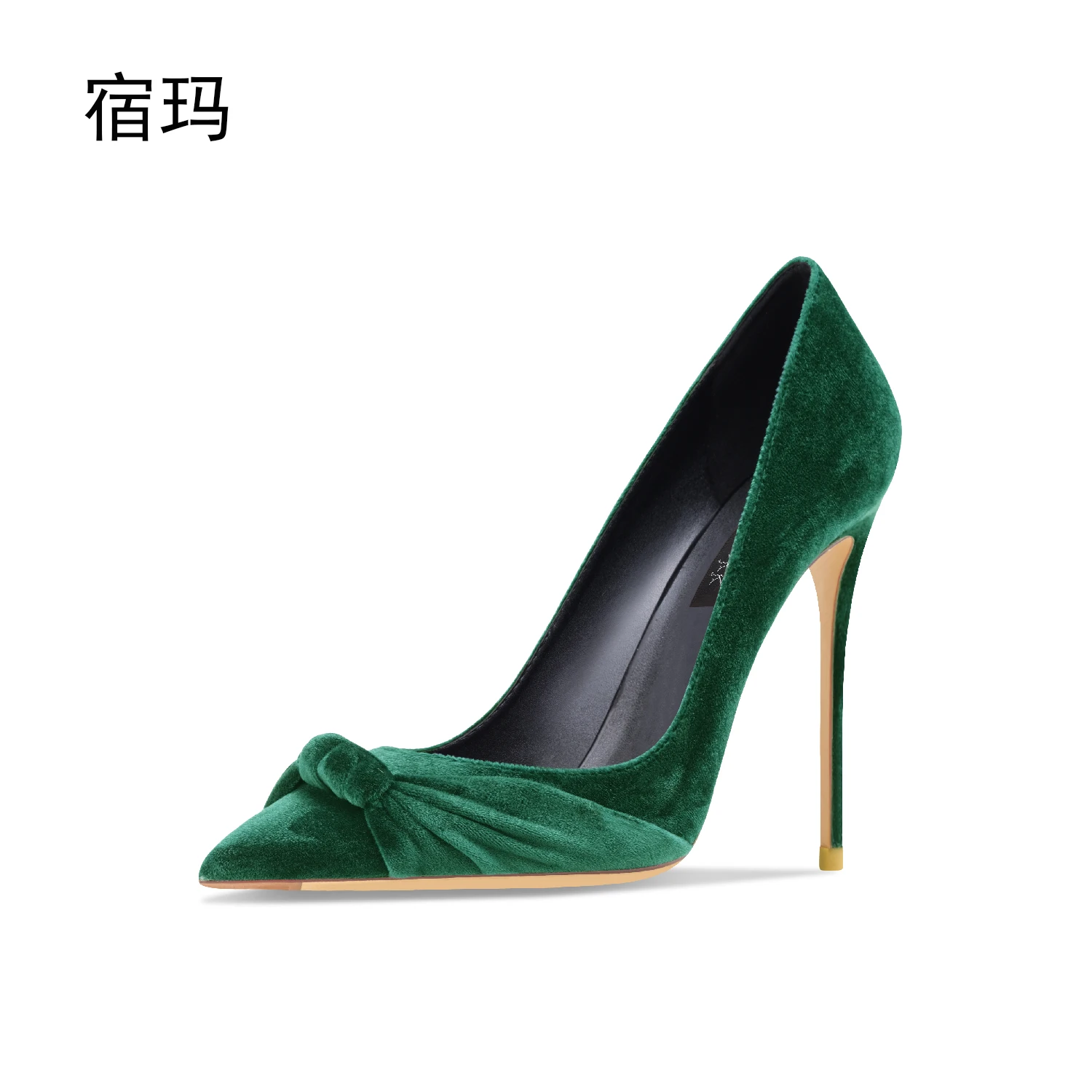 Luxury Women's Butterfly-Knot Flock High Heel Pumps 2026 High-Heeled Pointed Toe Office Shoes Fashion Ladies Women Heels Shoes