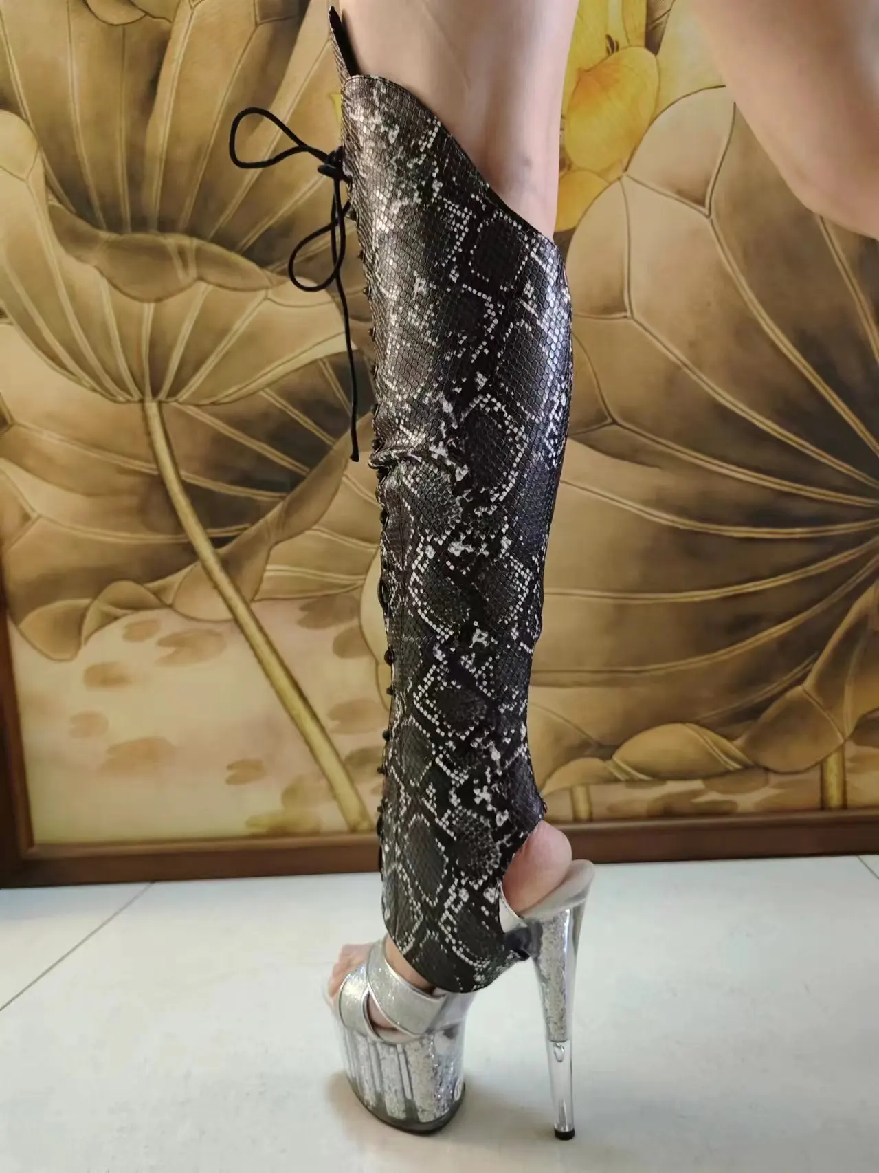 IDEAL MA New Custom Pole Dance Boot Shaft Sleeves With Knee Sponge, Fit For High Heel Sandals & Ankle Short Boots