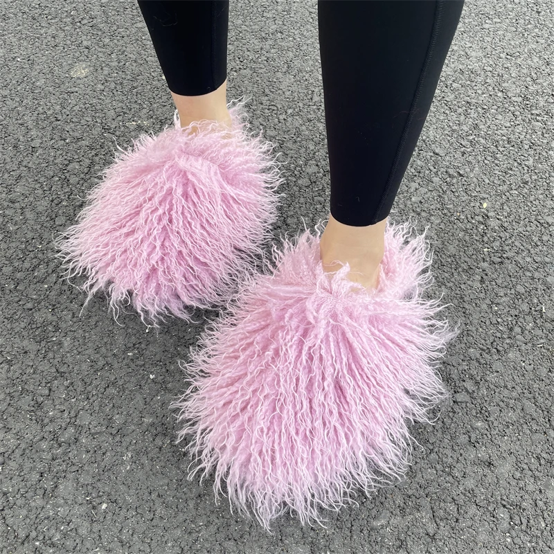 Women Summer Luxury Fluffy Faux Fur Slides Amazing Fur Sandals