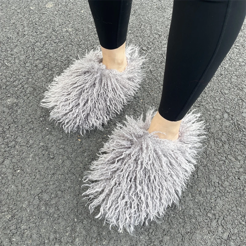 Women Summer Luxury Fluffy Faux Fur Slides Amazing Fur Sandals