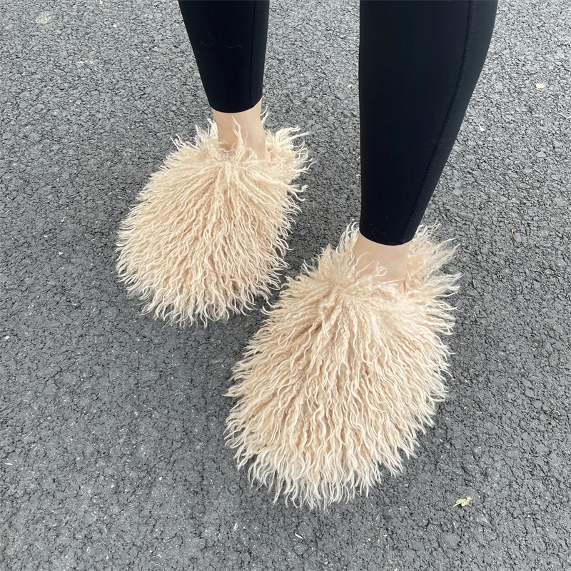 Women Summer Luxury Fluffy Faux Fur Slides Amazing Fur Sandals