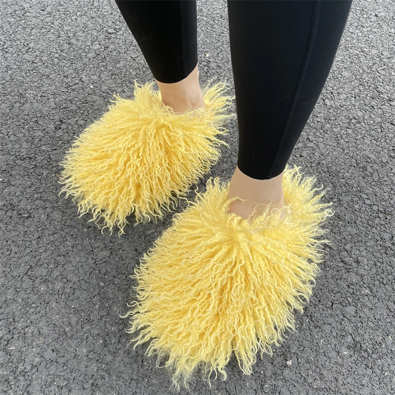 Women Summer Luxury Fluffy Faux Fur Slides Amazing Fur Sandals