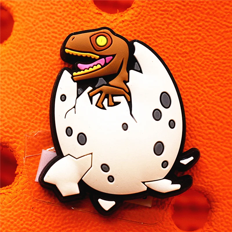 Original 1pcs Dilophosaurus PVC Shoe Charms Accessories Decorations Jurassic Dinosaurs Bus Designer Shoe Clips Buckle Kids Gifts