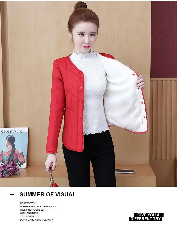 5XL Add Velvet Cotton Coat Women Lightweight Down Cotton Jacket 2024 Autumn And Winter Parkas Female Short Jackets Looes Coats