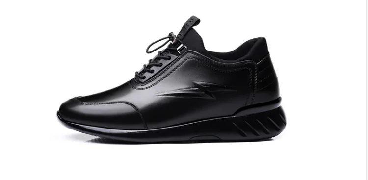 New Men's Vulcanize Shoes Men Casual Shoes PU Leather Design Shoes Height Increase 6-8CM Gym Business Fashion Male Sneakers