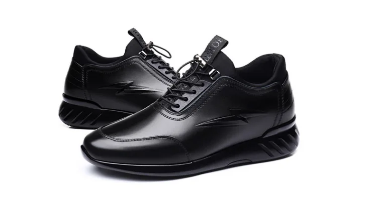 New Men's Vulcanize Shoes Men Casual Shoes PU Leather Design Shoes Height Increase 6-8CM Gym Business Fashion Male Sneakers