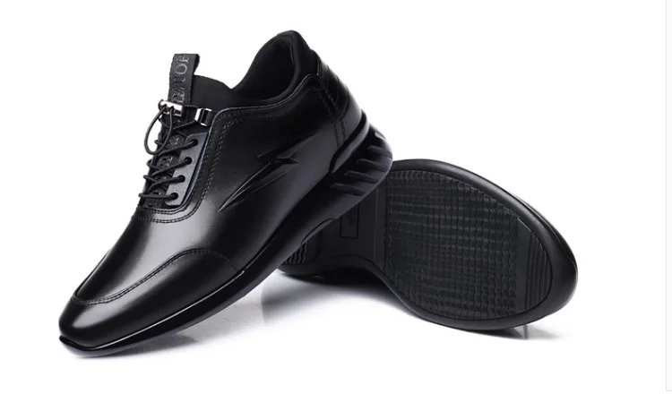 New Men's Vulcanize Shoes Men Casual Shoes PU Leather Design Shoes Height Increase 6-8CM Gym Business Fashion Male Sneakers