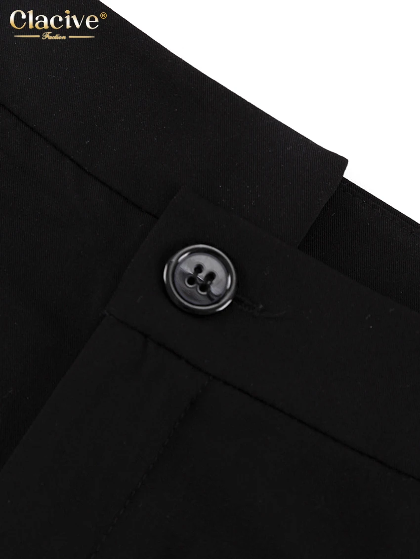 Clacive Fashion Black Office Skirts For Women 2023 Elegant High Waist Slit Long Skirt Faldas Casual Chic Skirt Female Clothing