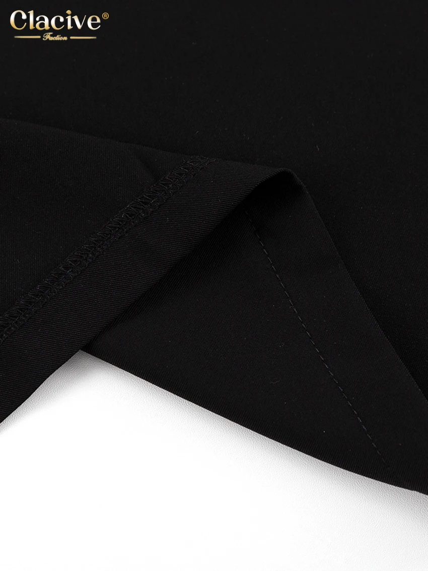 Clacive Fashion Black Office Skirts For Women 2023 Elegant High Waist Slit Long Skirt Faldas Casual Chic Skirt Female Clothing