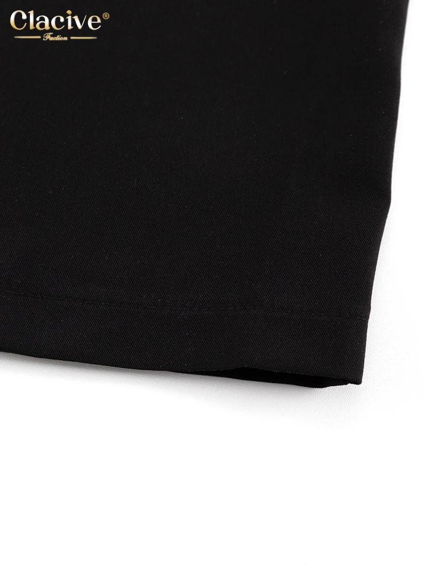Clacive Fashion Black Office Skirts For Women 2023 Elegant High Waist Slit Long Skirt Faldas Casual Chic Skirt Female Clothing