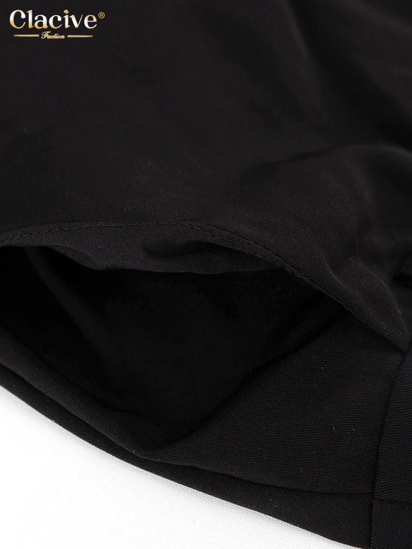 Clacive Fashion Black Office Skirts For Women 2023 Elegant High Waist Slit Long Skirt Faldas Casual Chic Skirt Female Clothing